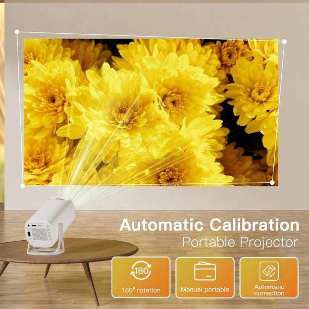 Divine creation S40 Android 11 LED Projector for Indoor & Outdoor Entertainment (5000 lm / Wireless / Remote Controller) Portable Projector