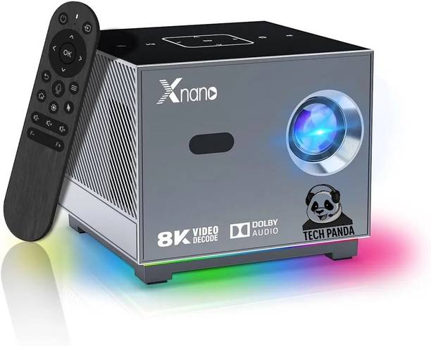 TECHPANDA Smart Projector with Google TV, 8K Decode & Dolby Audio Support (6000 lm / 1 Speaker / Wireless / Remote Controller) Projector