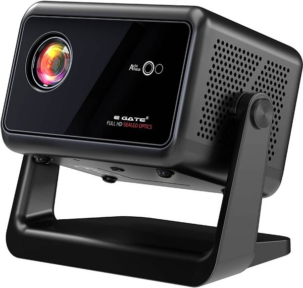 Egate Duster 5X Automatic Projector | Sealed Engine | 500 ISO | Android 13 (12000 lm / 1 Speaker / Wireless / Remote Controller) Portable 100% Dust Proof Sealed Engine| Live TV, Netflix, Prime 500 ISO |Fully Automatic 4K Support Native 1080p, Android 13| ScreenMirror | HDMI-ARC-WiFi6, 300 inch big screen for Home Theater Experience Projector