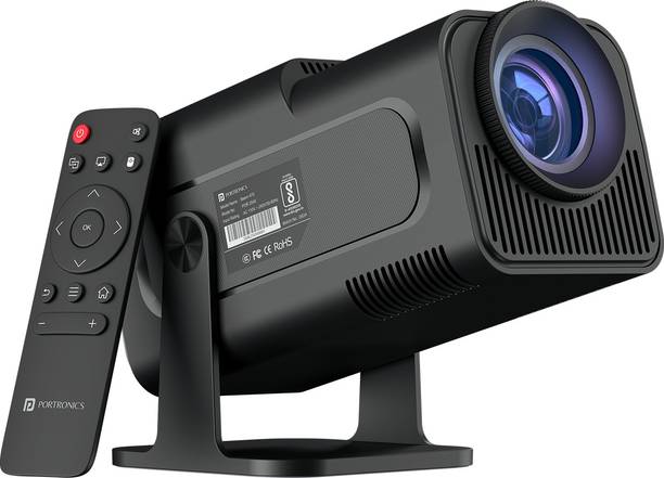 Portronics Beem 470, Built-in Apps, Android 11, 1080p FHD, 4500 lm, 5W Speaker, Bluetooth (4500 lm / 1 Speaker / Wireless / Remote Controller) Portable Projector