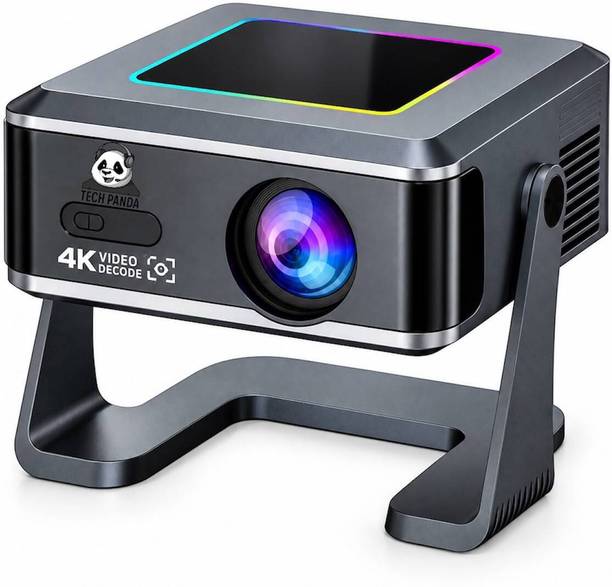 TECHPANDA Smart Android 11.0 Portable Projector | 180 ANSI Lumens | WiFi 6 & BT 5.0 | HD (6000 lm / 1 Speaker / Wireless / Remote Controller) Portable Projector