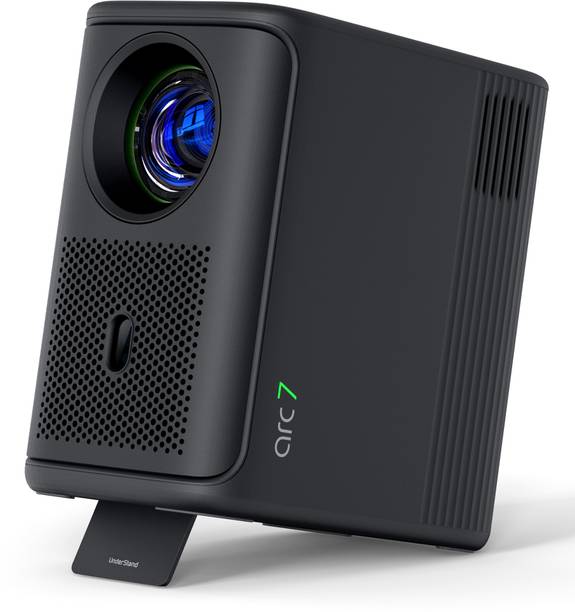 Lumio Arc 7 (400 lm / 2 Speaker / Wireless / Remote Controller) Portable with 400 ANSI Lumens, Official Google TV & Netflix, Native 1080p Full HD, 4K Support, 100" Screen, Auto Keystone, Obstacle Avoidance, Dolby Audio, 16W Bluetooth Speaker Projector