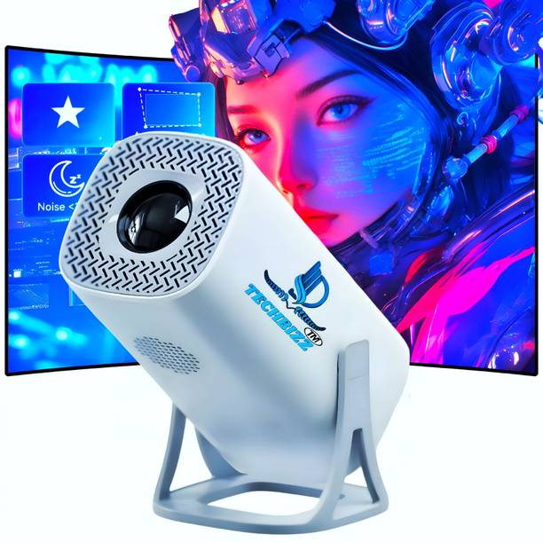 TECHBIZZ S40 Smart Projector - Cinematic 4K Experience, Auto-Correction, Android 11 OS (8400 lm / 1 Speaker / Wireless / Remote Controller) Portable Projector