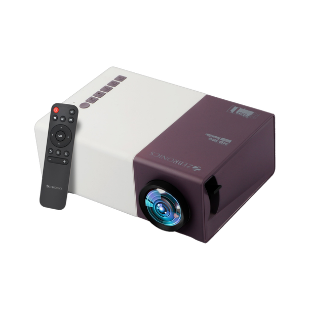ZEBRONICS ZEB-PIXAPLAY 11 LED with FHD1080p support, built in speaker,Dual power input (1500 lm / 1 Speaker / Remote Controller) Portable Projector