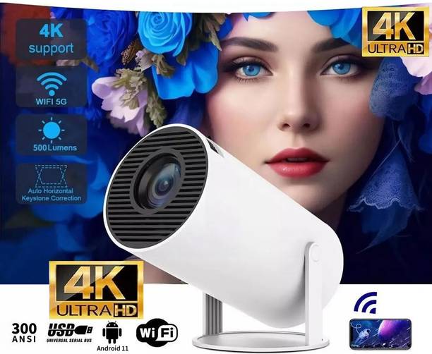 VistaraQ HY300 Pro Smart Home Projector Android WiFi BT HD (5000 lm / 1 Speaker / Wireless / Remote Controller) Portable Projector