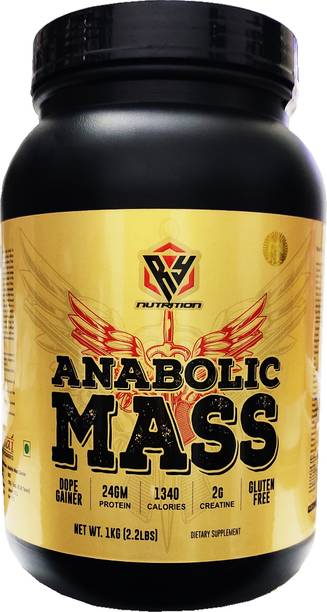 RY Nutrition Anabolic Mass Gainer For Bulk Mass Calories 1340 (BlueBerry 2.2Lbs) Weight Gainers/Mass Gainers