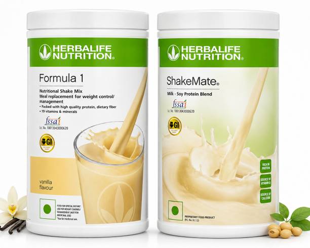 harbal mantra HARBAL IFE SHAKE VANILLA & SHAKEMATE PACK OF 2 Casein Protein