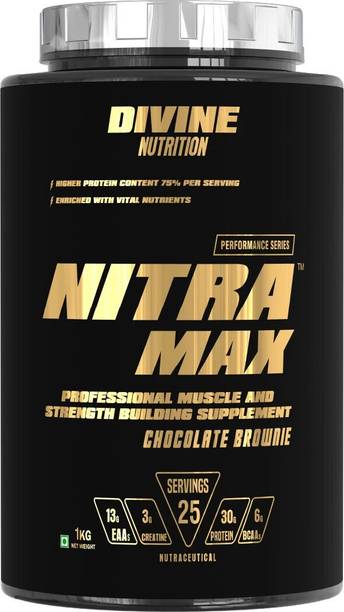 Dn With Divine Nutrition NITRAMAX POWDER CHOCOLATE BROWNIE 1KGS Whey Protein