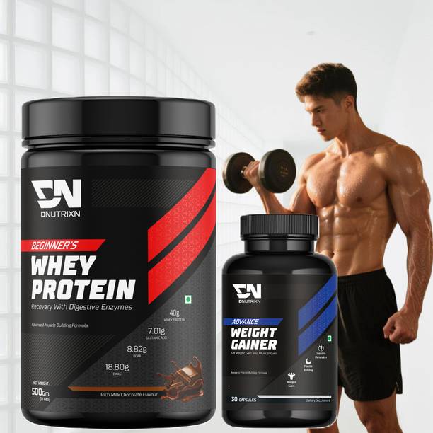 DNUTRIXN Beginner's High Whey Protein 40G + Weight Gainers Whey Protein