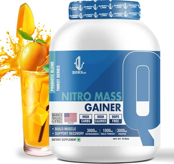 QUENCHLABZ Nitro Mass Gainer | 3G Ashwagandha | 1G Macca | 3G Creatine Weight Gainers/Mass Gainers