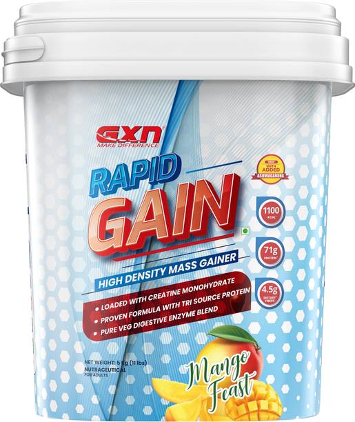 GREENEX NUTRITION Rapid Gain High Density Mass Gainer Powder Supplement | 11 lbs | Muscle Growth Weight Gainers/Mass Gainers