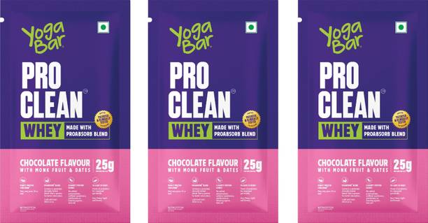 Yogabar Whey Protein Isolate + Concentrate|Chocolate 105g |25g Protein/Scoop|35g x 3 Whey Protein