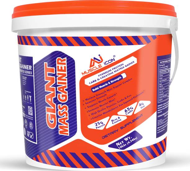 MUSCLE ICON GIANT MASS GAINER PREMIUM PROTEIN CARB & CREATINE MATRIX LEAN MUSCLE MASS Weight Gainers/Mass Gainers