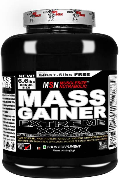 MUSCLE SIZE EXTREME MASS GAINER MUSCLE GAINE HIGH PROTEIN FORMULA LEAN MASS (6.6lbs, 3kg) Weight Gainers/Mass Gainers