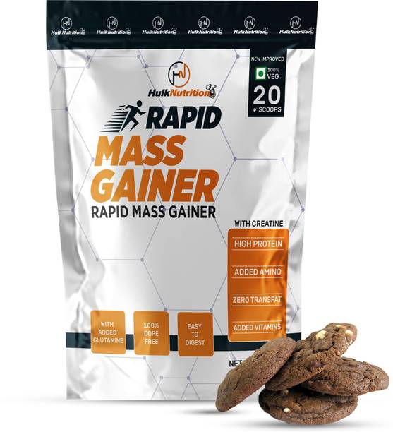 Hulk Nutrition Rapid Mass Gainer With High Protein,Creatine,EAA,Glutamine For Muscle Mass Gain Weight Gainers/Mass Gainers