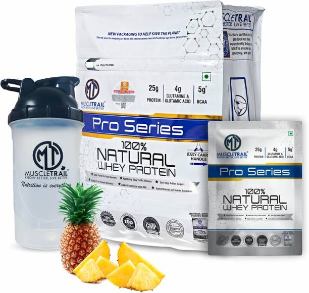 Muscle Trail Pro Series |50 Pouches |Low carb & Fat |Shaker Inside |25g 100% Nautural Whey Protein