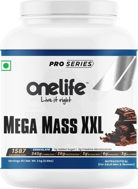 OneLife Mega Mass Gainer XXL Formula for Mass Gain, Weight Gainers/Mass Gainers Weight Gainers/Mass Gainers