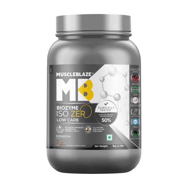MUSCLEBLAZE Biozyme Iso-Zero, Low Carb Isolate, 27 g Per Scoop Whey Protein