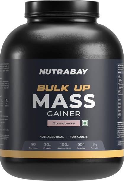 Nutrabay Gold Bulk Mass Gainer, 30g Protein, 554 Calories, Carbs to Protein Blend (3:1) Weight Gainers/Mass Gainers