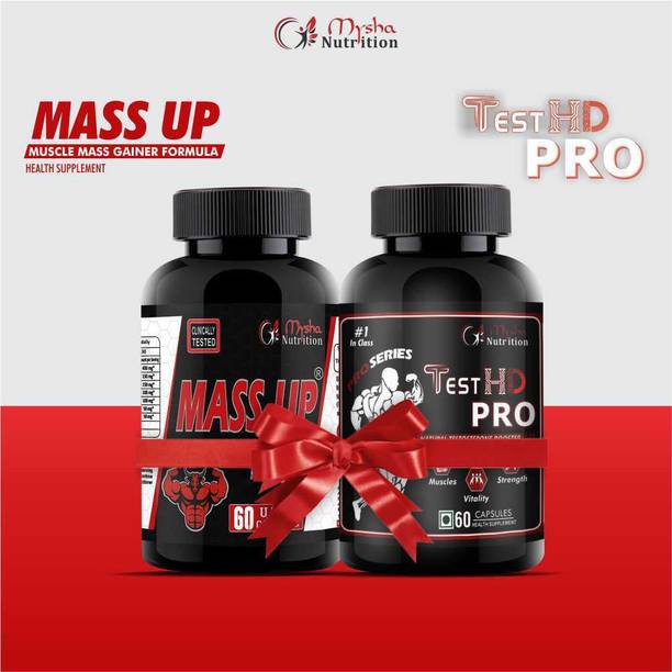Mass Up Mysha Nutrition Power Pack of MassUP & Test HD Pro Combo| Weight Gainers/Mass Gainers
