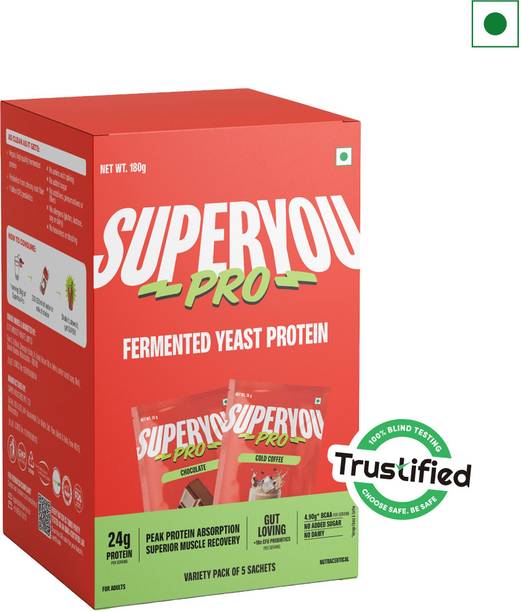 SUPERYOU Pro Fermented Yeast Protein(Pack of 5) | 24g Protein | Superior Muscle Recovery Protein Bars