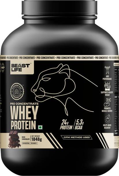 BeastLife 100% Whey Protein | 24g Protein, 5.3g BCAA | Ultrasorb Tech | High Absorption Whey Protein