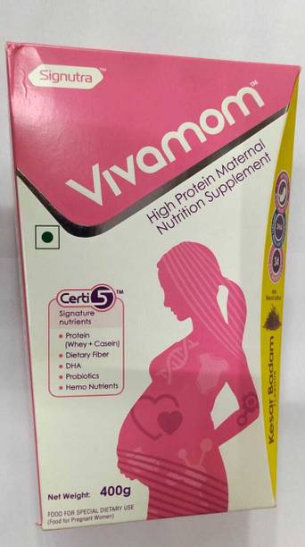 vivamom Maternal Nutrition in Pregnancy & Lactation(400g, Kesar Badam Flavored) Whey Protein