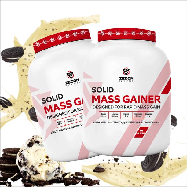 Zedon Nutrition Solid Mass Gainer High Protein Supplement New Packaging with Improved Formula Weight Gainers/Mass Gainers
