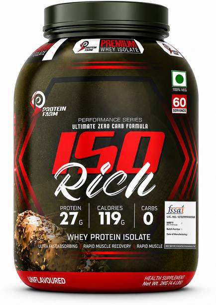 PROTEINFARM Iso Rich Whey Protein Isolate 2Kg Ultimate Zero Carb Formula Whey Protein