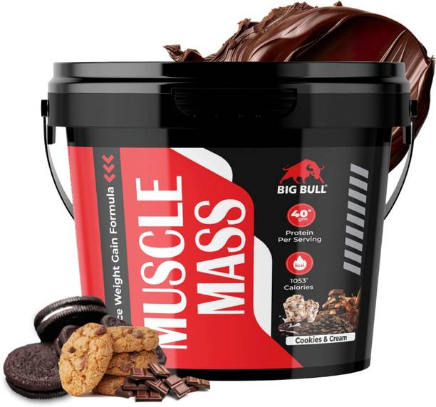 Big Bull Advanced Weight Gain Formula | Cookies & Cream | 40g Protein, 1053 Calories Weight Gainers/Mass Gainers