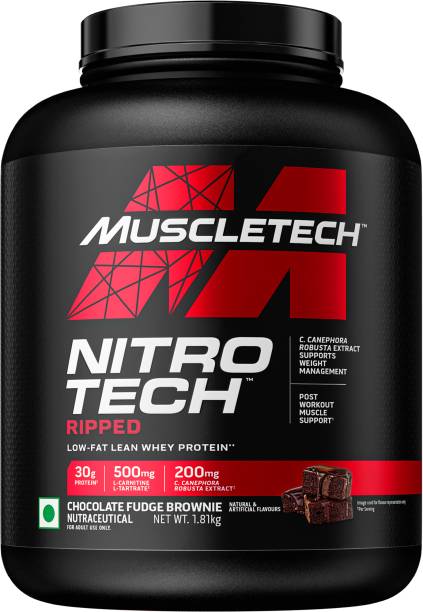 Muscletech NitroTech Ripped Protein Powder for Muscle Support Low Fat Lean Whey Protein