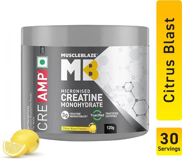 MUSCLEBLAZE Micronised Creatine Monohydrate CreAMP Powder, Trustified Certified Creatine