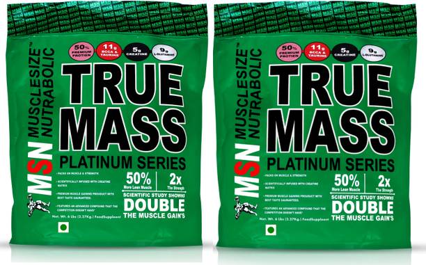 MUSCLE SIZE True Mass Platinum Series High Protein Blend Combo Pack 12lbs Weight Gainers/Mass Gainers