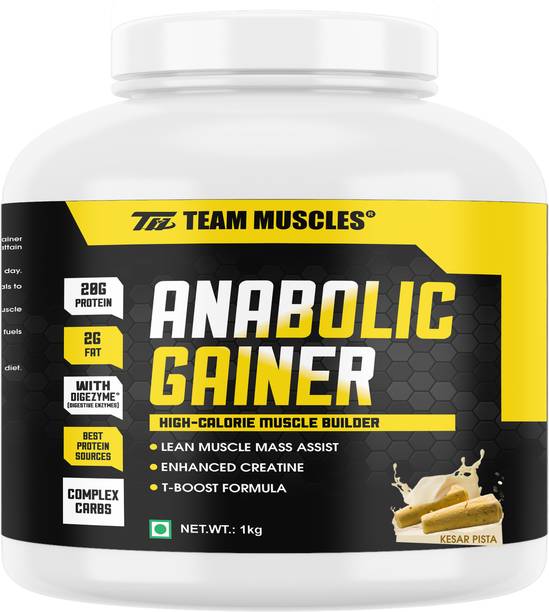 TEAM MUSCLES Anabolic Gainer-1 Kg | Mass Gainer | Weight Gainer Weight Gainers/Mass Gainers