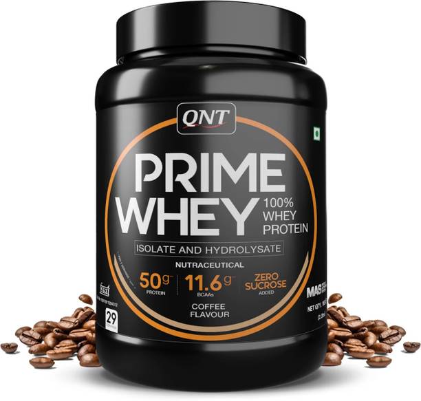 QNT Prime Whey, 100% Whey Protein with whey Isolate, 1kg, Coffee Flavour Whey Protein