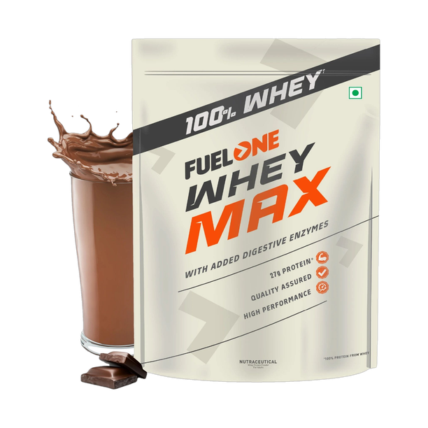 FUELONE Whey Max, Whey Protein Concentrate & Whey Protein Isolate, 27g Protein Whey Protein