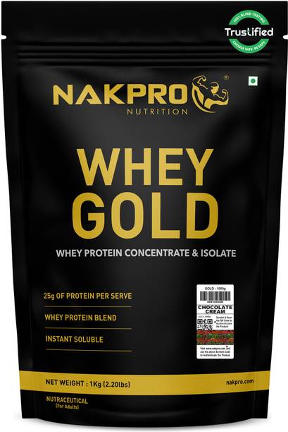 Nakpro Gold Whey Protein Concentrate & Isolate, 25.5g Protein, Trustified Certified वे प्रोटीन
