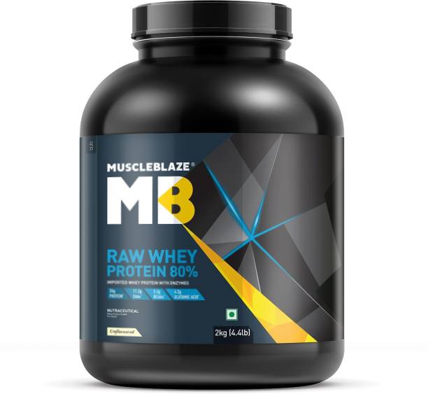 MUSCLEBLAZE Raw Whey Concentrate 80% with Digestive Enzymes Whey Protein