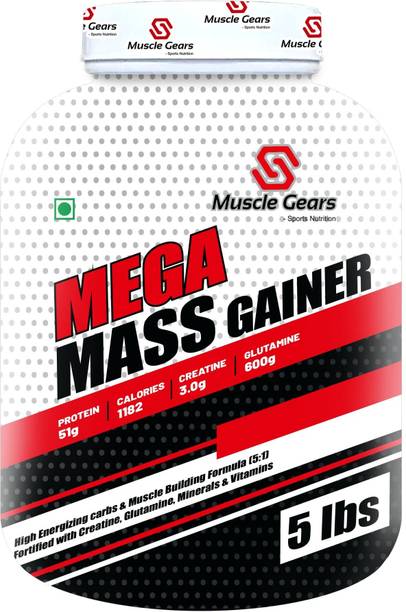 Muscle Gears Mega Mass Gainer 5LBS Weight Gainers/Mass Gainers