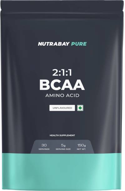 Nutrabay Pure BCAA 2:1:1 - 5g Vegan BCAAs, Intra / Post Workout Amino Acid Supplement, BCAA