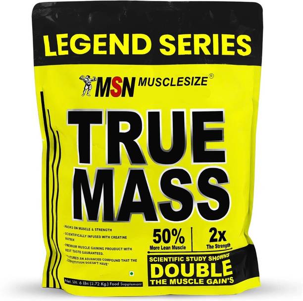 MUSCLE SIZE TRUE MASS PLATINUM SERIES MASS GAINER (6lbs, Vanilla) Weight Gainers/Mass Gainers