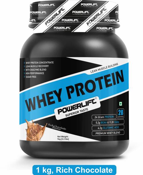 POWERLIFT Whey protein 24G protein, 5.2G BCAA, | Raw Whey From USA | With Digezyme Blend Whey Protein
