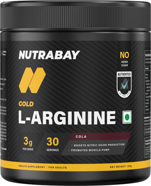 Nutrabay Gold L-Arginine Supplement Powder, Amino Acid for Endurance & Muscle Building, Pre Workout