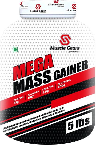 Muscle Gears Mega Mass Gainer 5LBS Weight Gainers/Mass Gainers