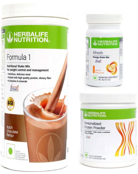 Herbalife Nutrition FORMULA-1 SHAKE CHOCOLATE -500 GM+PROTEIN POWDER -200 GM+AFRESH -PEACH-50 Protein Shake