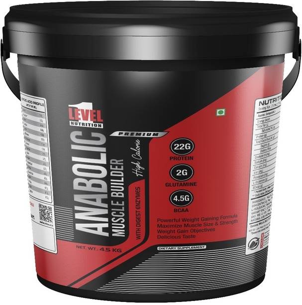 LEVEL1 NUTRITION Anabolic Muscle Builder | Extreme Muscle Mass Premium Quality 10lbs Weight Gainers/Mass Gainers