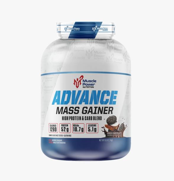 Muscle Power ADVANCE MASS GAINER HIGH PROTEIN & CARB BLEND 6LBS Weight Gainers/Mass Gainers