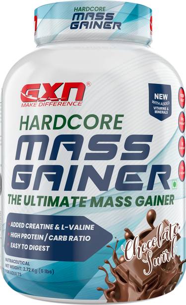 GREENEX NUTRITION Hardcore Mass Gainer Supplement | High Protein For Ultimate Mass Gain | 6 lbs | Weight Gainers/Mass Gainers