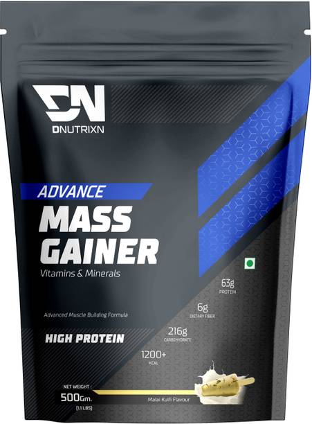 DNUTRIXN Advance Mass Gainer with High Protein & Calories |Digestive Enzyme, Multivitamin Weight Gainers/Mass Gainers