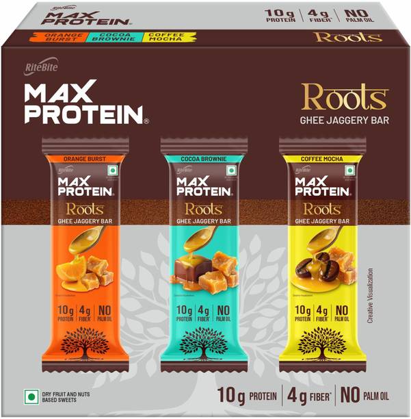 RiteBite Max Protein 10g Ghee Jaggery Protein Bar (x6) | No Palm Oil Protein Bars